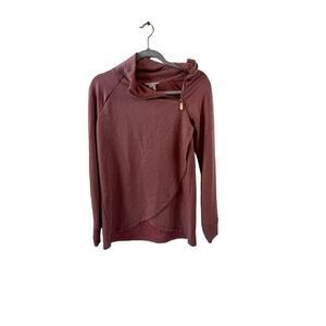 Jockey Women's Pink High Neck Quarter Zip Pullover Sweater Size Small